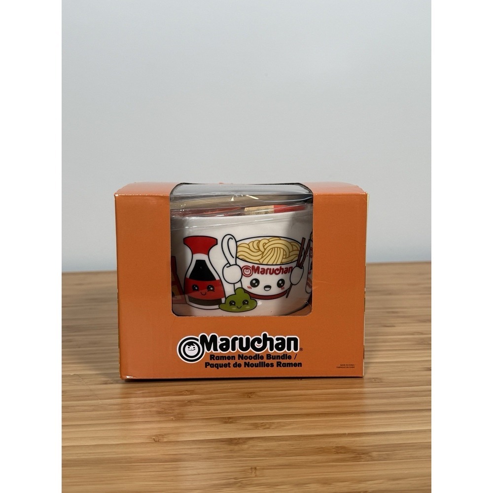Maruchan Ramen Noodle Bundle Bowl Set Chopsticks Spoon Holder New In Box